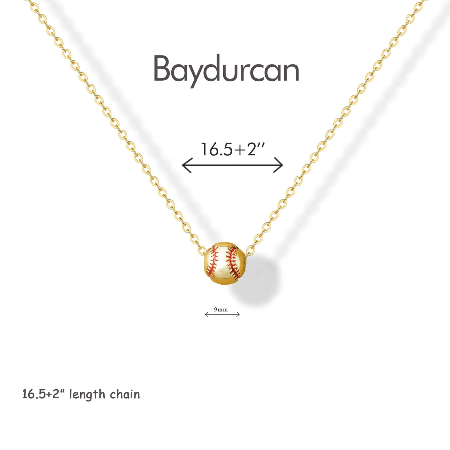 Baydurcan Gold Baseball Necklace for Women Softball Gifts for Sport lover Baseball Necklaces Softball Mom