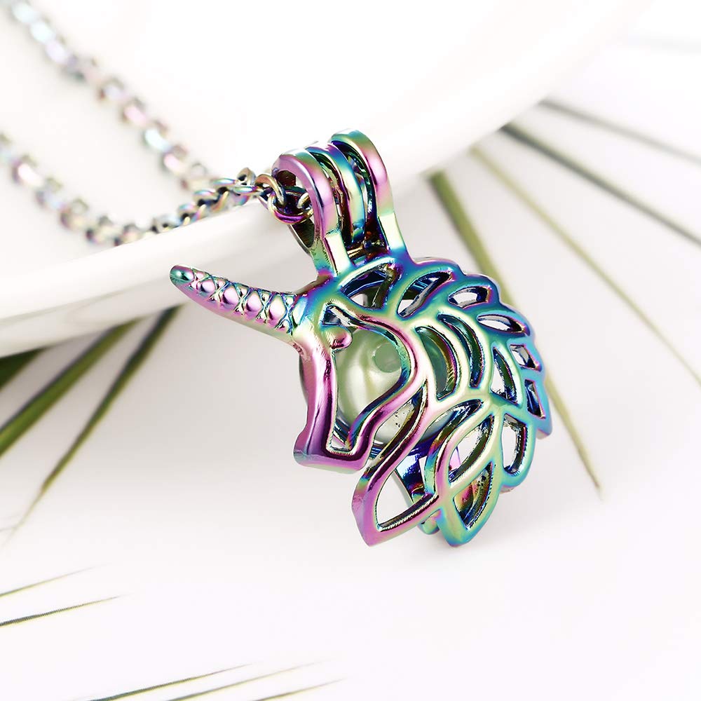 Vie jeune Mixed Pearl Cage Locket Pendants Set, Essential Oil Diffuser DIY Necklace Bracelet Jewelry Making Craft, Bulk Beads Aromatherapy Diffuser Charms Gifts for Women (Random 30pcs Rainbow Color)