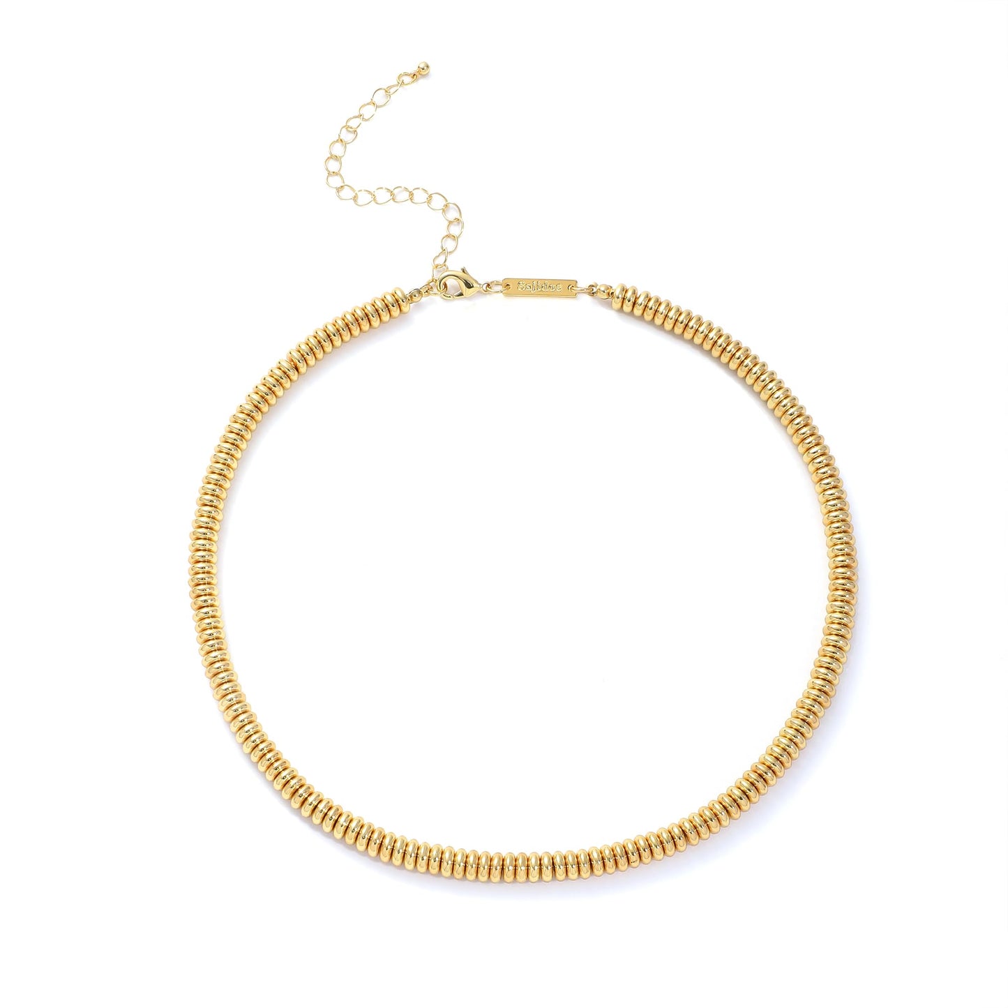 Sajidos Gold Plated Plastic Beaded Necklaces for Women 14K Gold Plated Bead Chunky Heart Charm Pendant Necklace Handmade Trend Fashion Jewelry Gifts