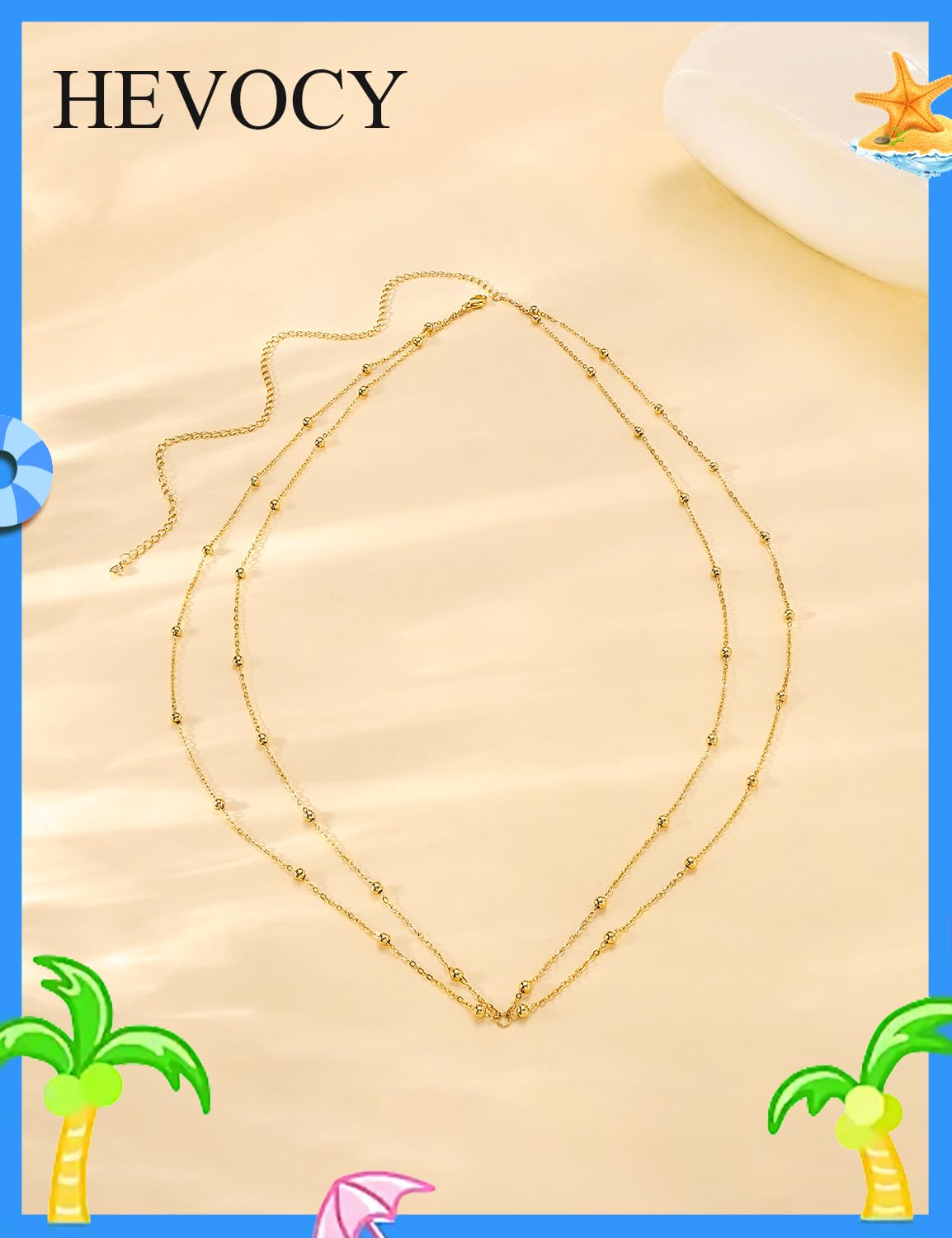 HEVOCY Gold Waist Chain for Women, Trendy Layered Belly Chain Jewelry, Adjustable Body Chain for Beach & Summer Outfit