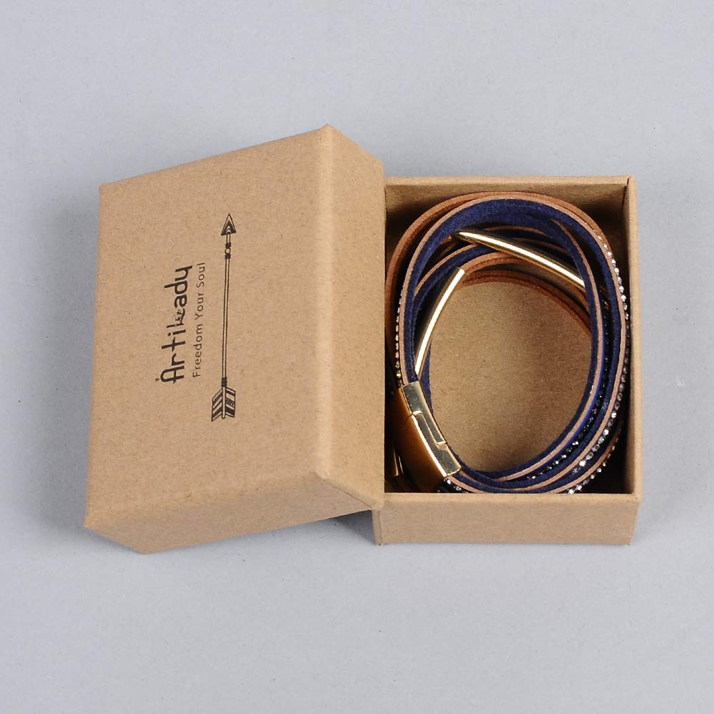 Artilady Leather Wrap Bracelet for Women-Boho Multi Layered Stackable Bracelets Bangle Jewelry for Women Trendy
