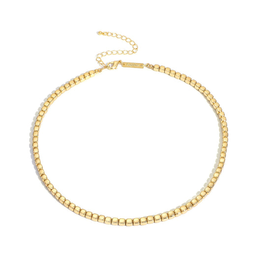 Sajidos Gold Plated Plastic Beaded Necklaces for Women 14K Gold Plated Bead Chunky Heart Charm Pendant Necklace Handmade Trend Fashion Jewelry Gifts