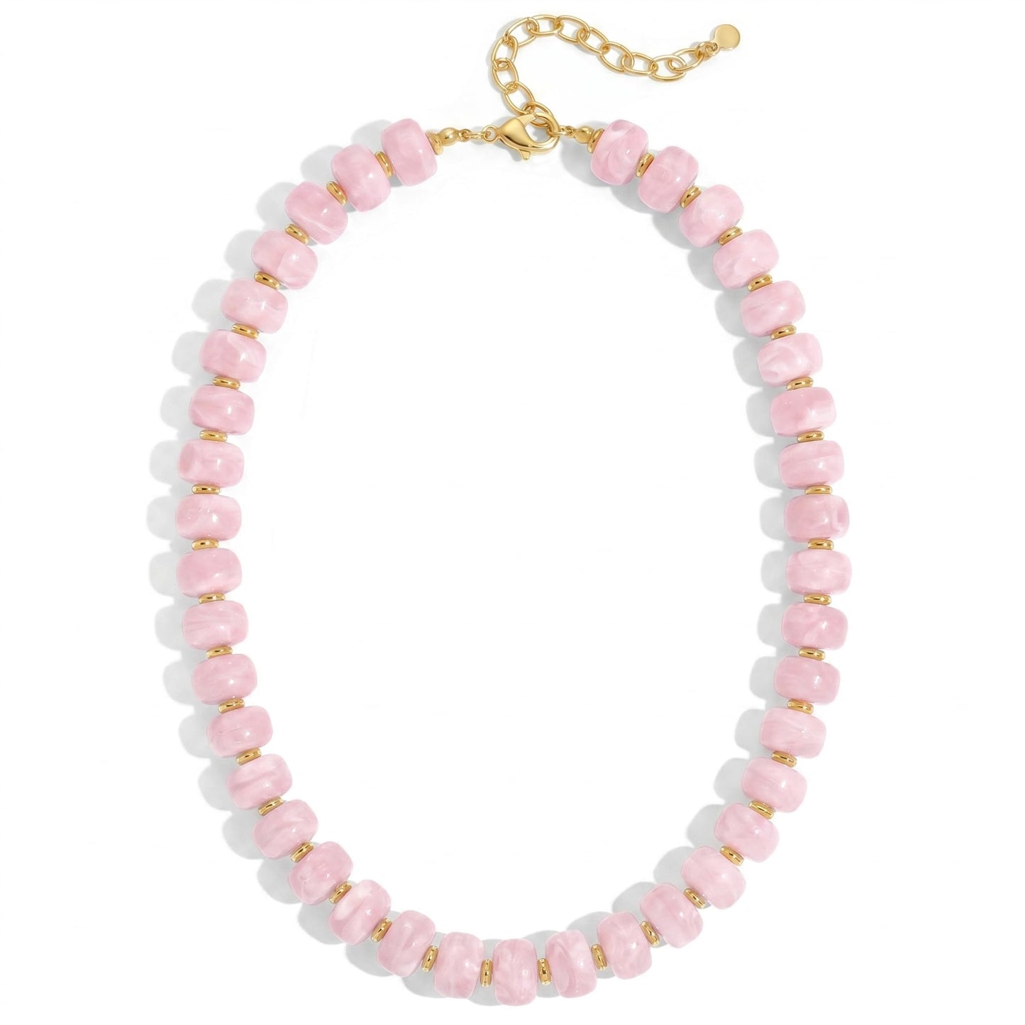 FAUTHENTICUTE Pink Beaded Choker Necklace for Women Boho Statement Necklaces Trendy Beach Summer Jewelry Dainty Western Bead Necklace Everyday Necklaces for Women