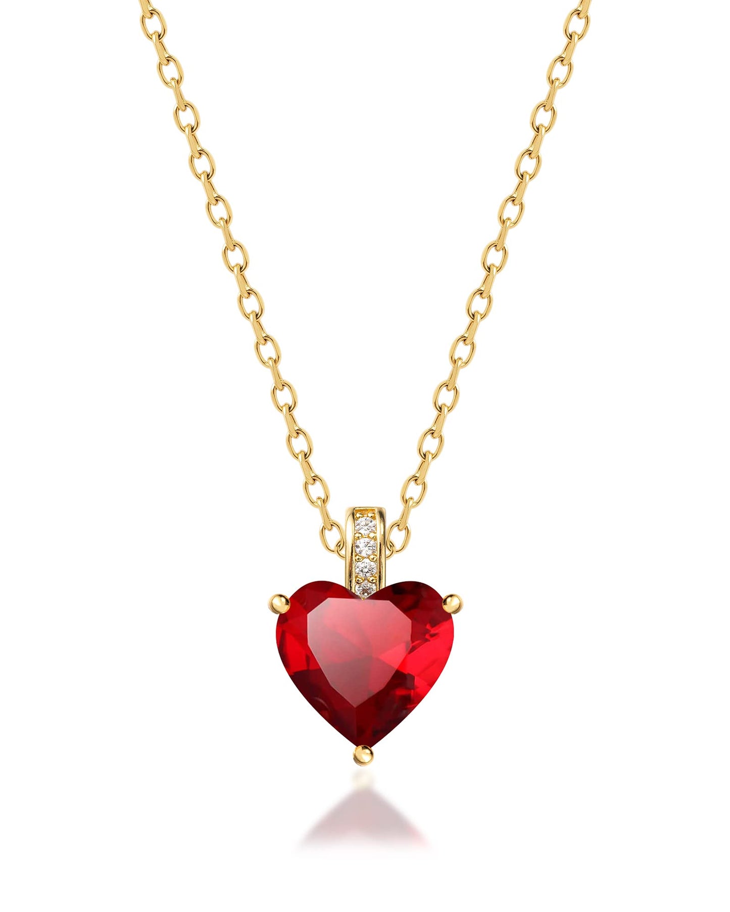 MIDDLUX Red Necklace, Red Heart Necklace, Y2k Necklace, Heart Necklaces for Women, Ruby Necklaces for Women, July Birthstone Jewelry for Women, July Birthday Gifts for Women