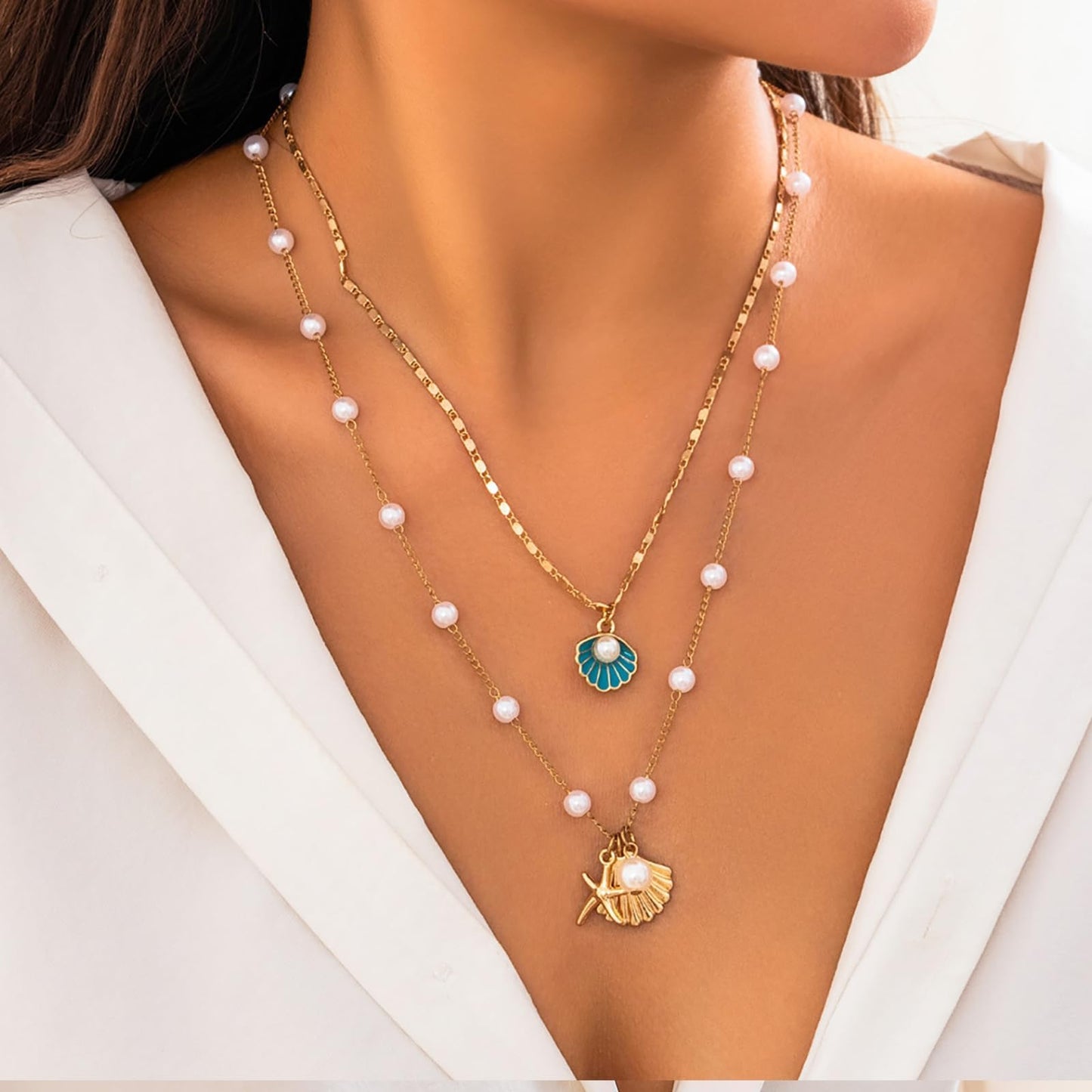 Your Always Charm Cowrie Shell Necklace for Women Puka Shell Necklace Beach Accessories Summer Vacation Outfits Layered Ocean Jewelry 2026