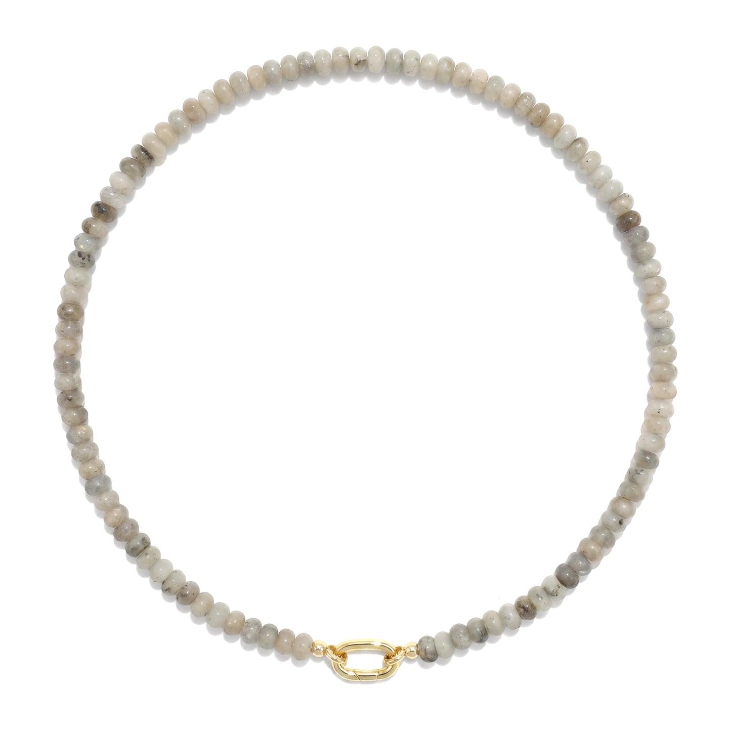 CONRAN KREMIX Shining Stone Beaded Necklace for Women,Natural Stone Bead Choker Necklaces Boho Summer Beach Necklace Gemstone Jewelry Gift for Women