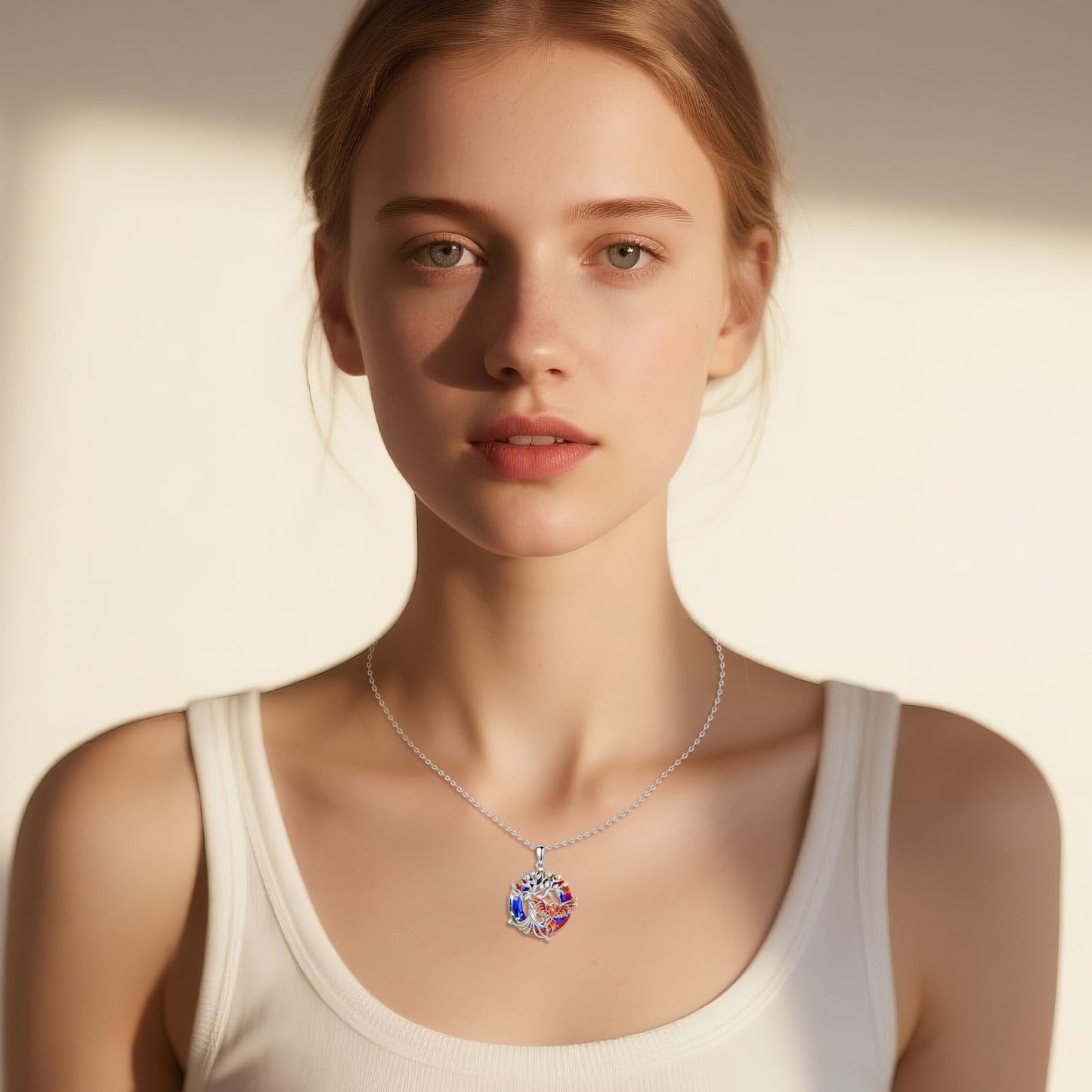 MONGAS Phoenix Necklace 925 Sterling Silver Rise From the Ashes Phoenix Necklace Crystal Pendant Rising Jewelry Christmas Gifts for Mom Women