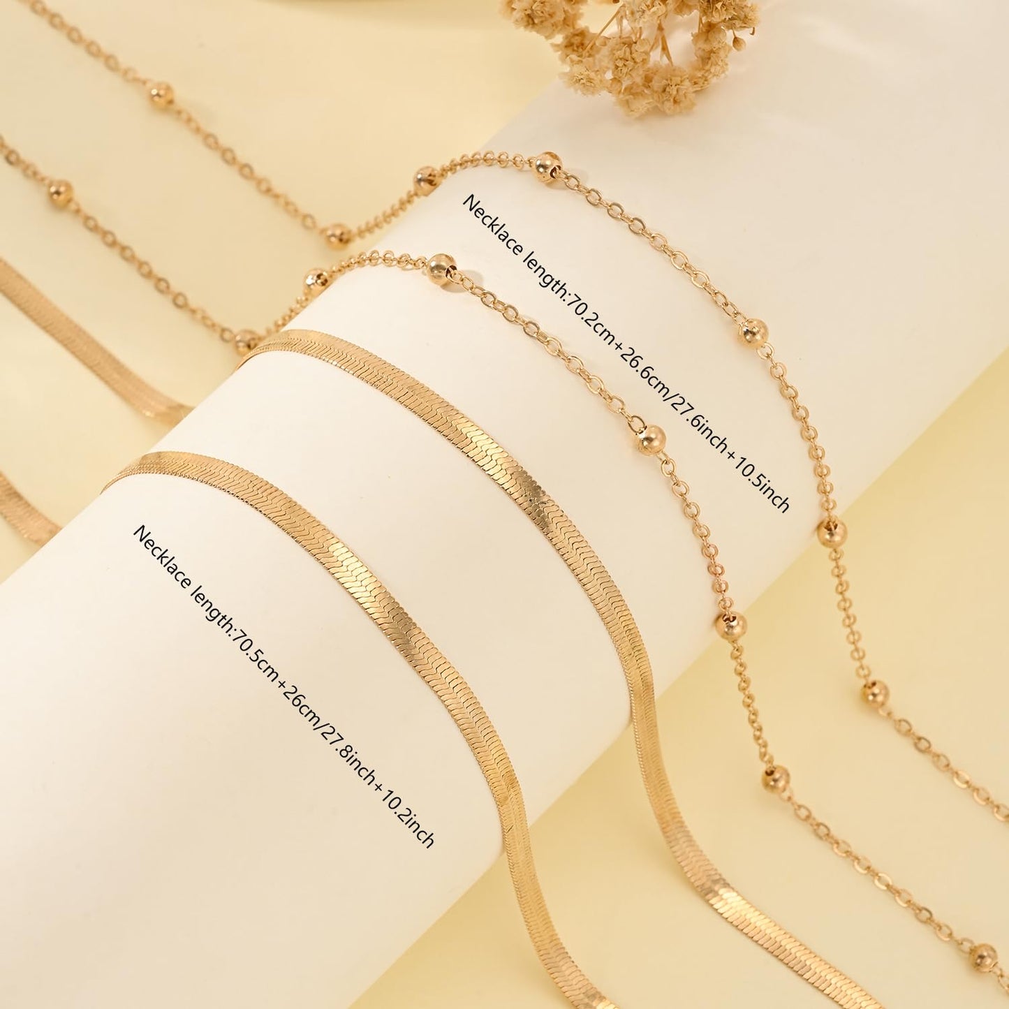 HERSIN Waist Chain for Women, 14K Gold Plated Layered Belly Belt Chains Beach Waist Beads Chain Waterproof Herringbone Snake Body Chain Summer Jewelry Accessories for Women