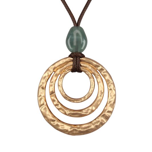 joymiao Chunky Pendant Necklace for Women Bohemian Vintage Statement Necklace Gold Boho Circle Necklaces trendy Handmade Hippie Jewelry