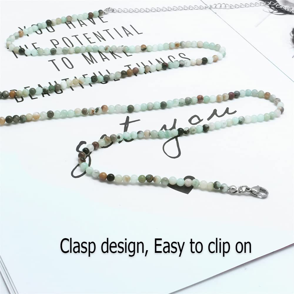 Waist Beads for Women, Gemstone Belly Chain Adjustable Beach Waist Jewelry Body Accessories for Women Girls Crystal Beaded Waist Chains (Amazonite)