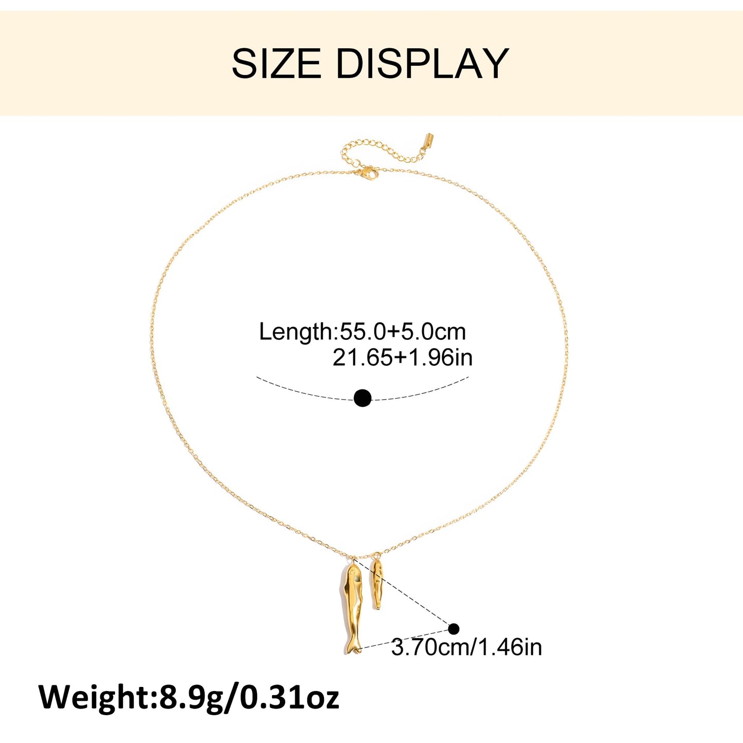 Lnmoieu Gold Fish Necklace for Women Beach Charm Pendant Ocean Jewelry
