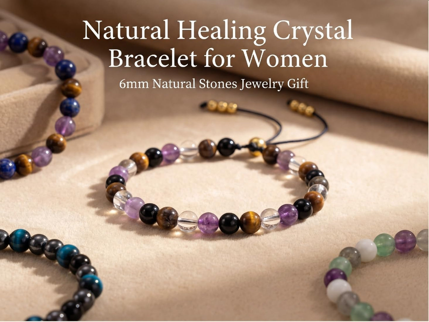 NUKAYAI Uplifting Bracelet for Women Healing Crystals Sunstone Carnelian Citrine Best Friends Inspirational Gifts Jewelry Natural Stones