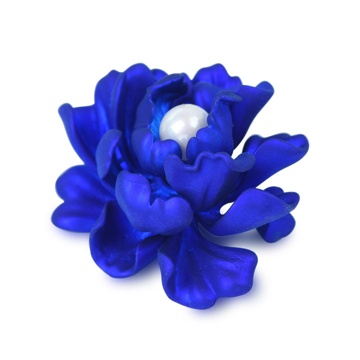 YYBONNIE Elegant Crystal Blooming Rose Flower Brooch Lapel Pin Breastpin for Women Birdal Cardigan Hat Scarf Suit Sweater Floral Pins (Blue Pearl Peony Flower)