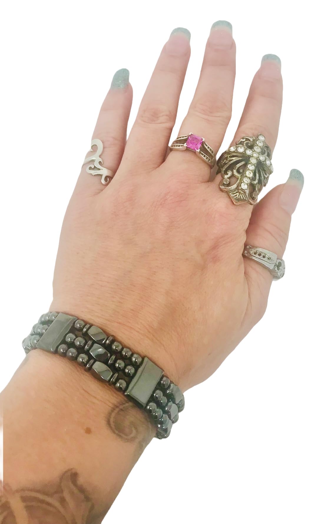 Tri-Power Magnetic Hematite Bracelet (6.5 Inches)