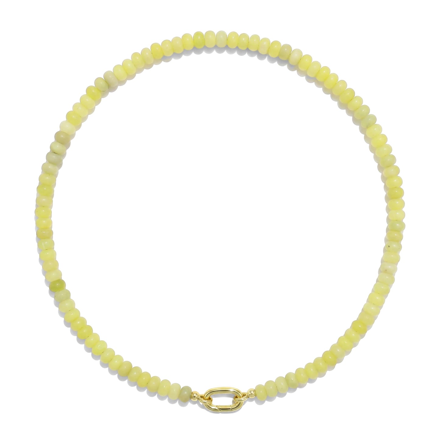CONRAN KREMIX Yellow Stone Beaded Necklace for Women,Natural Stone Bead Choker Necklaces Boho Summer Beach Necklace Gemstone Jewelry Gift for Women