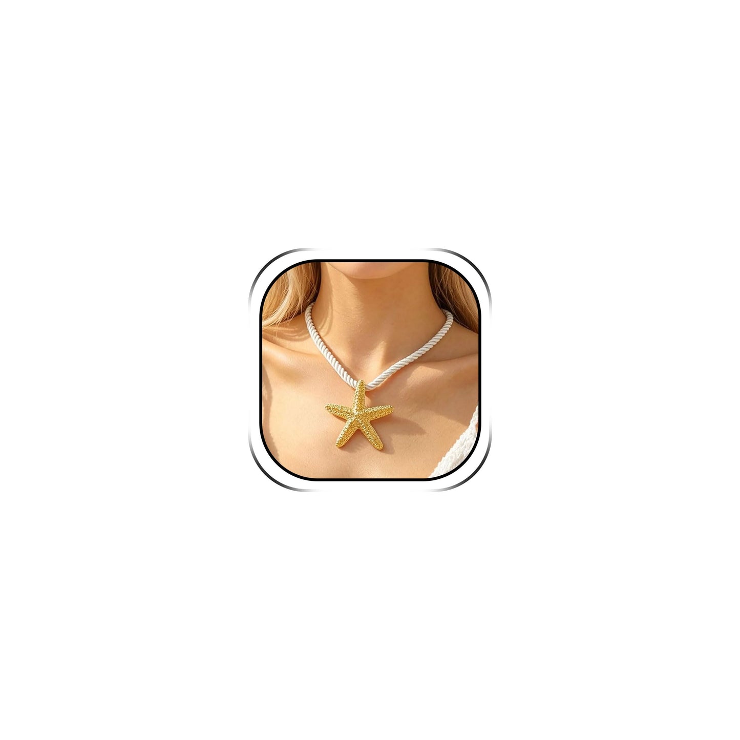 Frodete Starfish Necklace for Women Beach Necklaces Jewelry Layered Choker Drop Dangle Summer Vacation Outfits Theme Conch Seashell Accessories Ocean Pendant Dress Costume