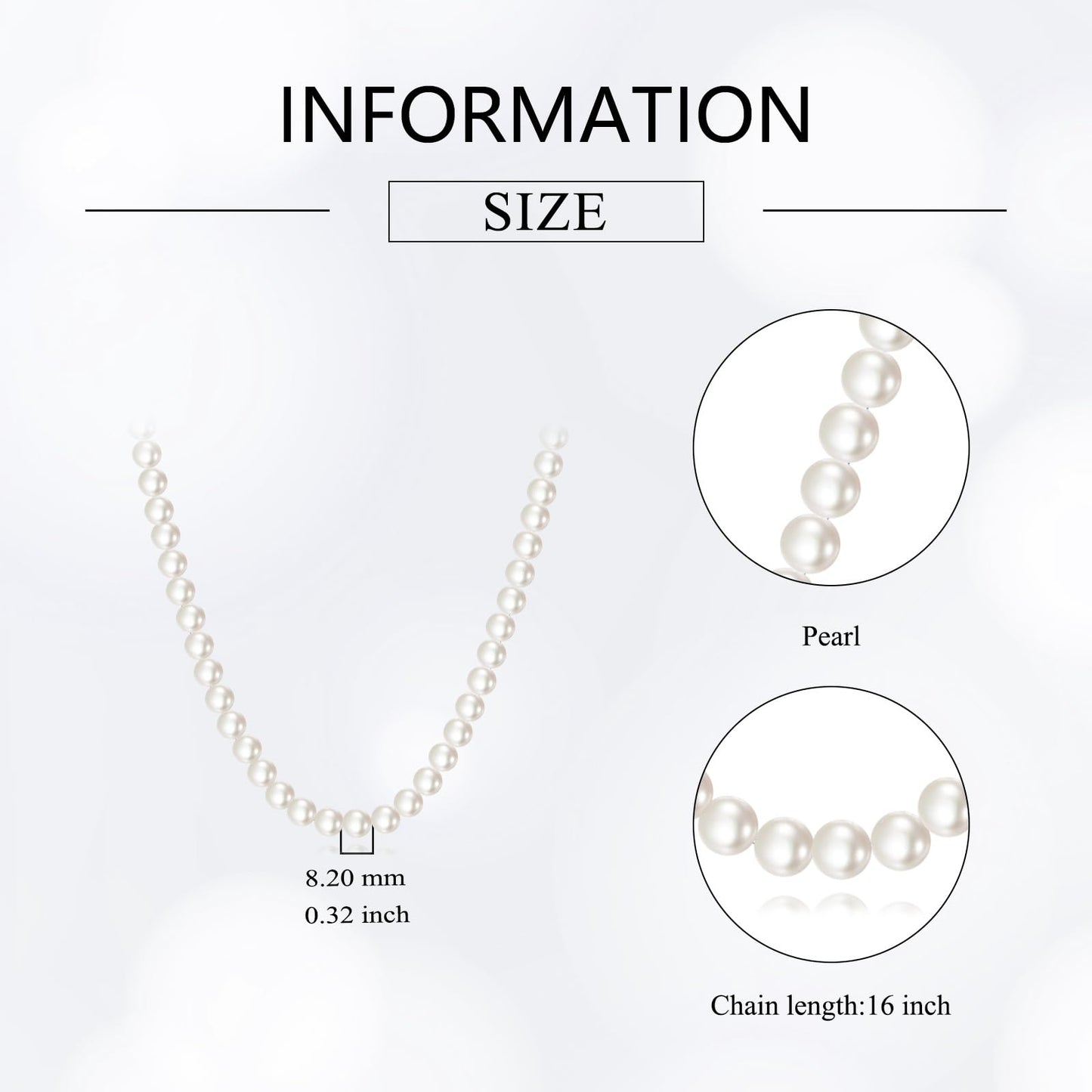 POPLYKE Pearl Necklace Men Women 925 Sterling Silver collar de perlas para hombre Bead Pearls Jewelry Gifts