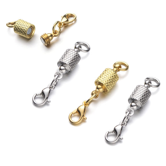 Zpsolution Necklace Magnetic Clasp Necklace Clasp Helper 6mm Light and Small Silver/Gold 4PCS