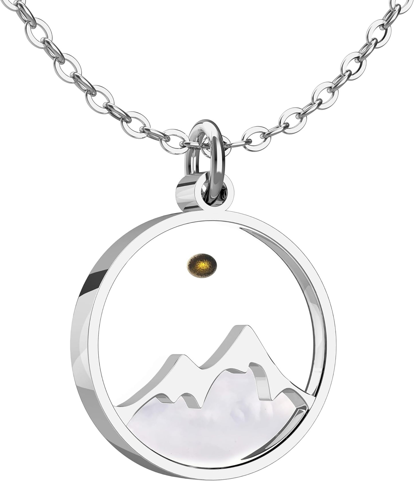 VLIEGEN Mustard Seed Necklace - Stainless Steel Faith Mountain Jewelry for Women & Men styleC