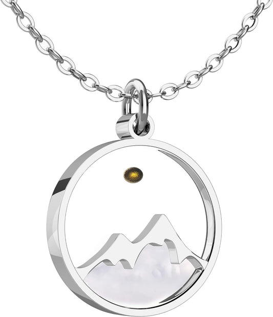 VLIEGEN Mustard Seed Necklace - Stainless Steel Faith Mountain Jewelry for Women & Men styleC