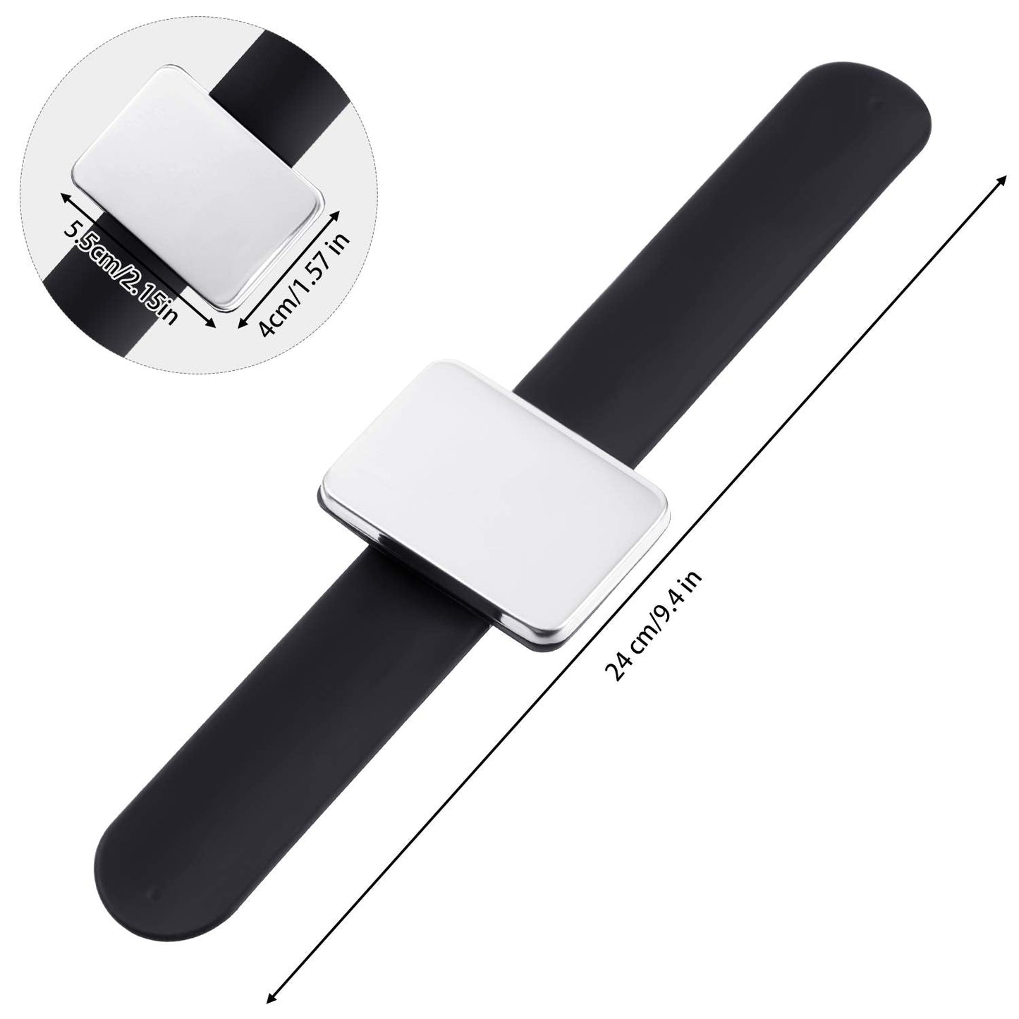 2 Pieces Magnetic Pincushion and Wristband Holder for Quilting, Sewing Pins, Hair Clips - Silicone Wrist Strap, Flannelette Bag