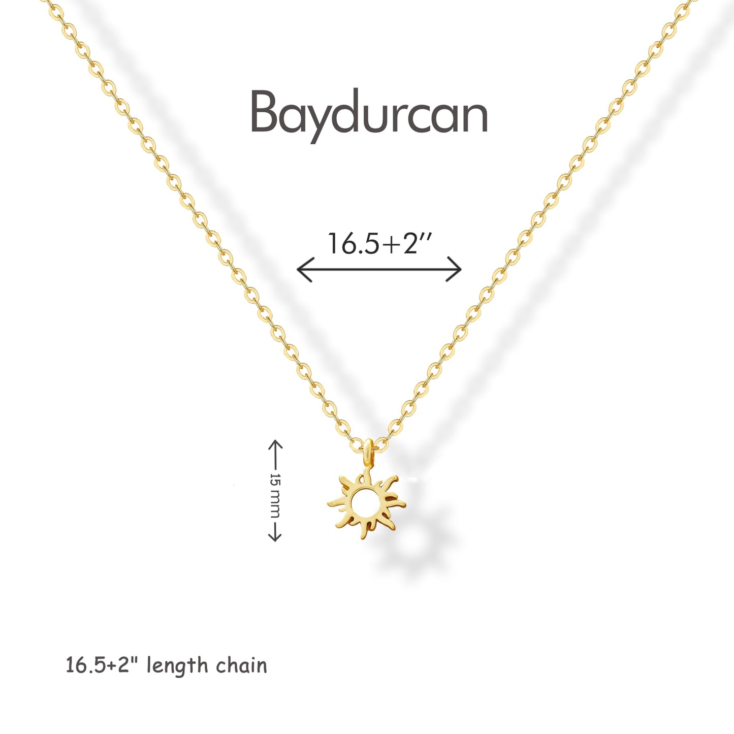 Baydurcan Gold Sun Necklace Friendship Gifts for Women Friends Cheer Up Gifts for Women (Sun)