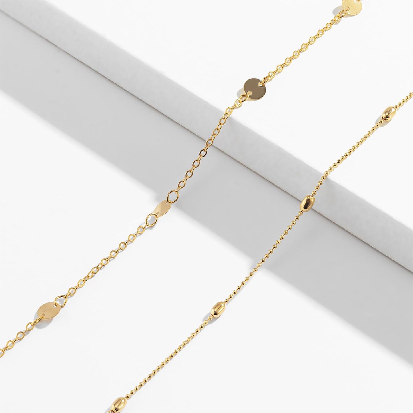MIDEEO 2PCS 14K Gold/Silver Plated Waist Chains Pearl Belly Body Chain for the Waist Sexy Bikini Layered Waist Adjustable Chain Jewelry for Women