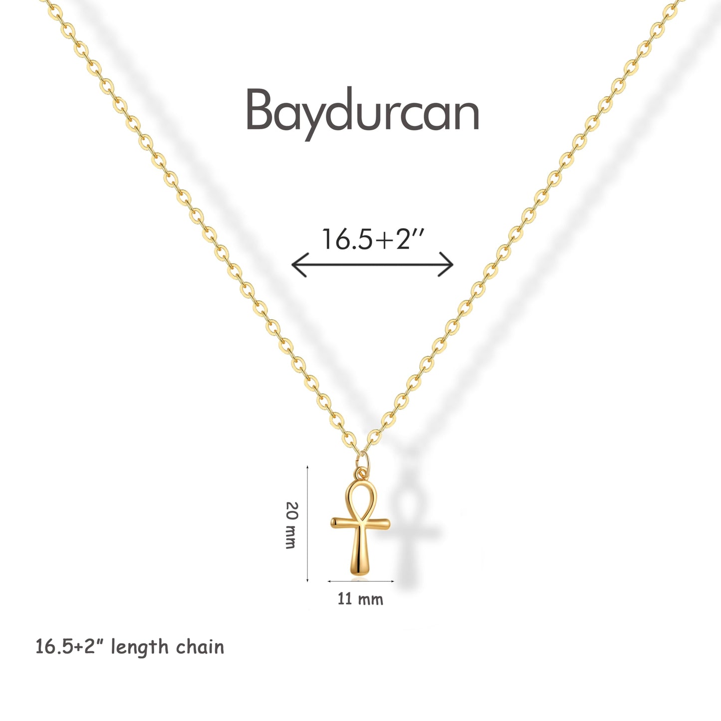 Baydurcan Gold Ankh Necklace Egyptian Jewelry for Women Spiritual Gifts for Women (Ankh Necklace)