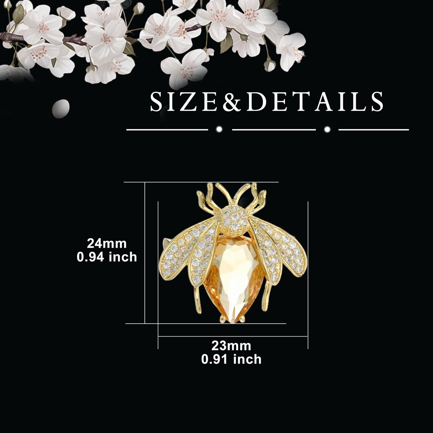 Crystal Bee Brooch for Women Zirconia Bee Pin Bee Jewelry Birthday Mother's Day for Mother Wife Girlfriend