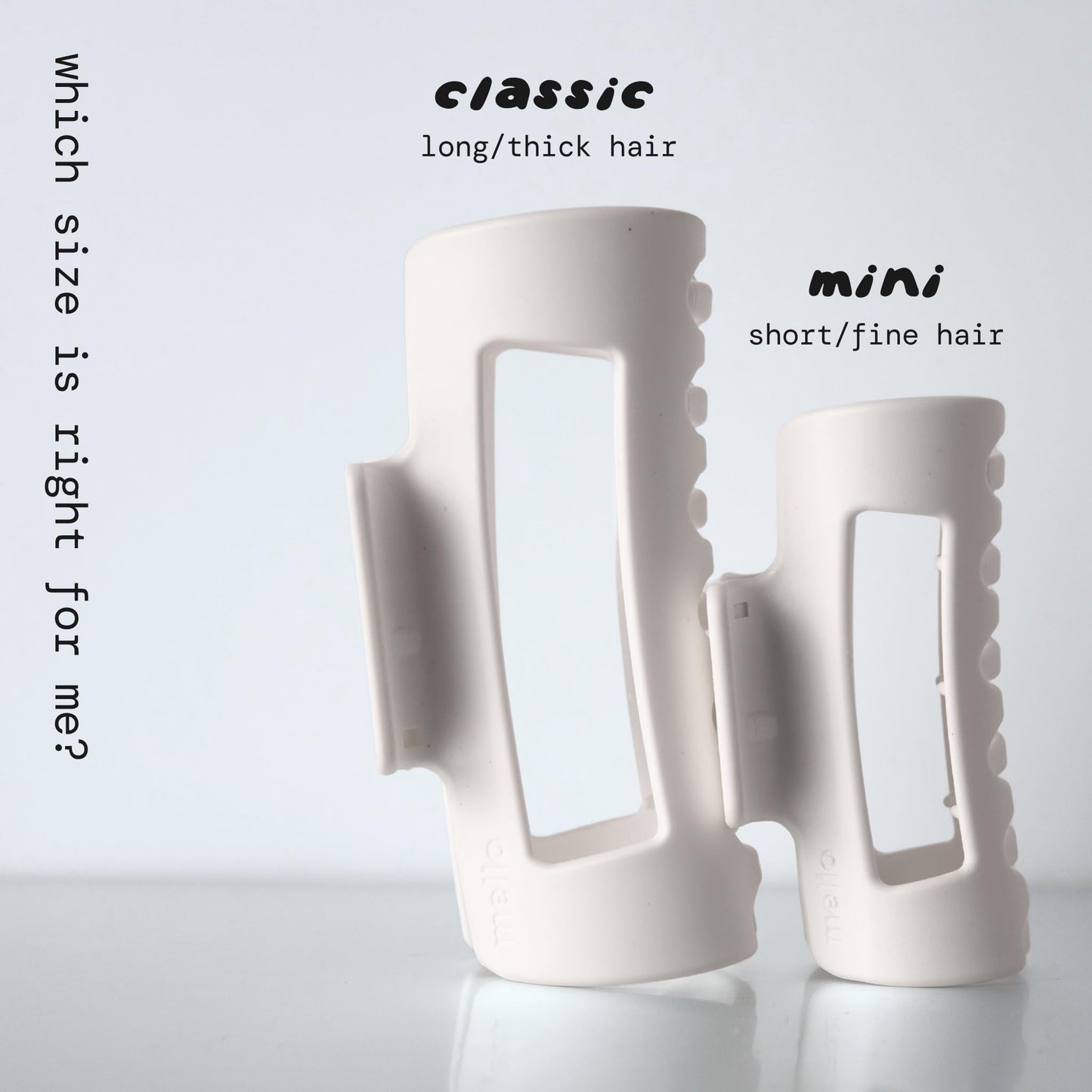 The Original Mello Hair Claw Clip Squishy Claw Clip Made in Korea Patent Pending 30021976 (White, Medium)