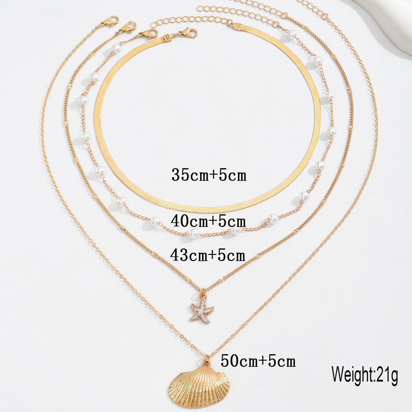 ONBRIG Seashell Necklace Beach Jewelry for Women Starfish Cowrie Puka Shell Necklaces Summer Beach Accessories for Women Vacation Mermaid Ocean Jewelry (style 3)
