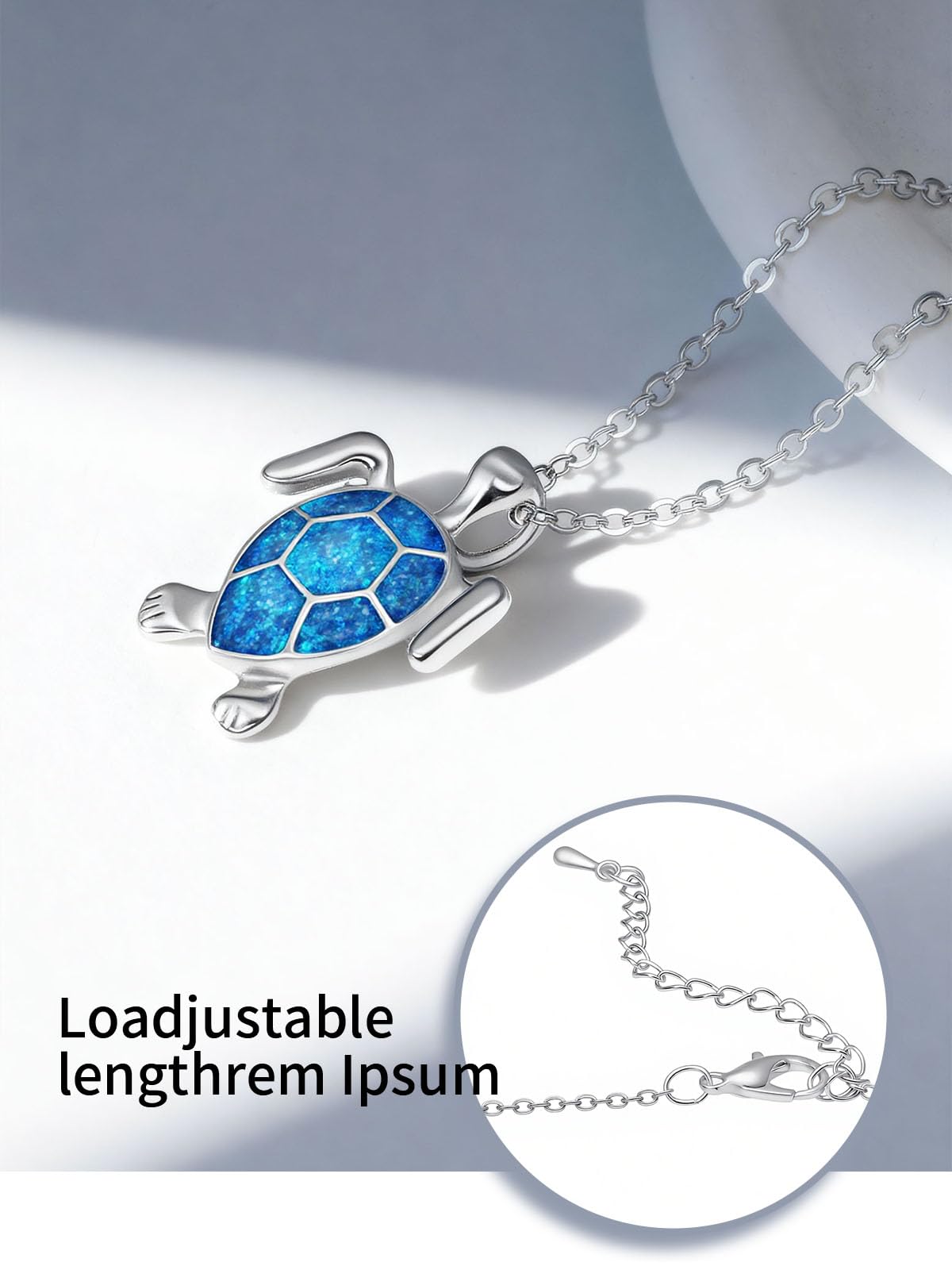 PIYIZ Cute Turtle Necklace Women's Halloween Party Jewelry Silver Plated Stainless Steel Dainty Ocean Jewelry Blue Enamel Pendant with 18 Inch Chain