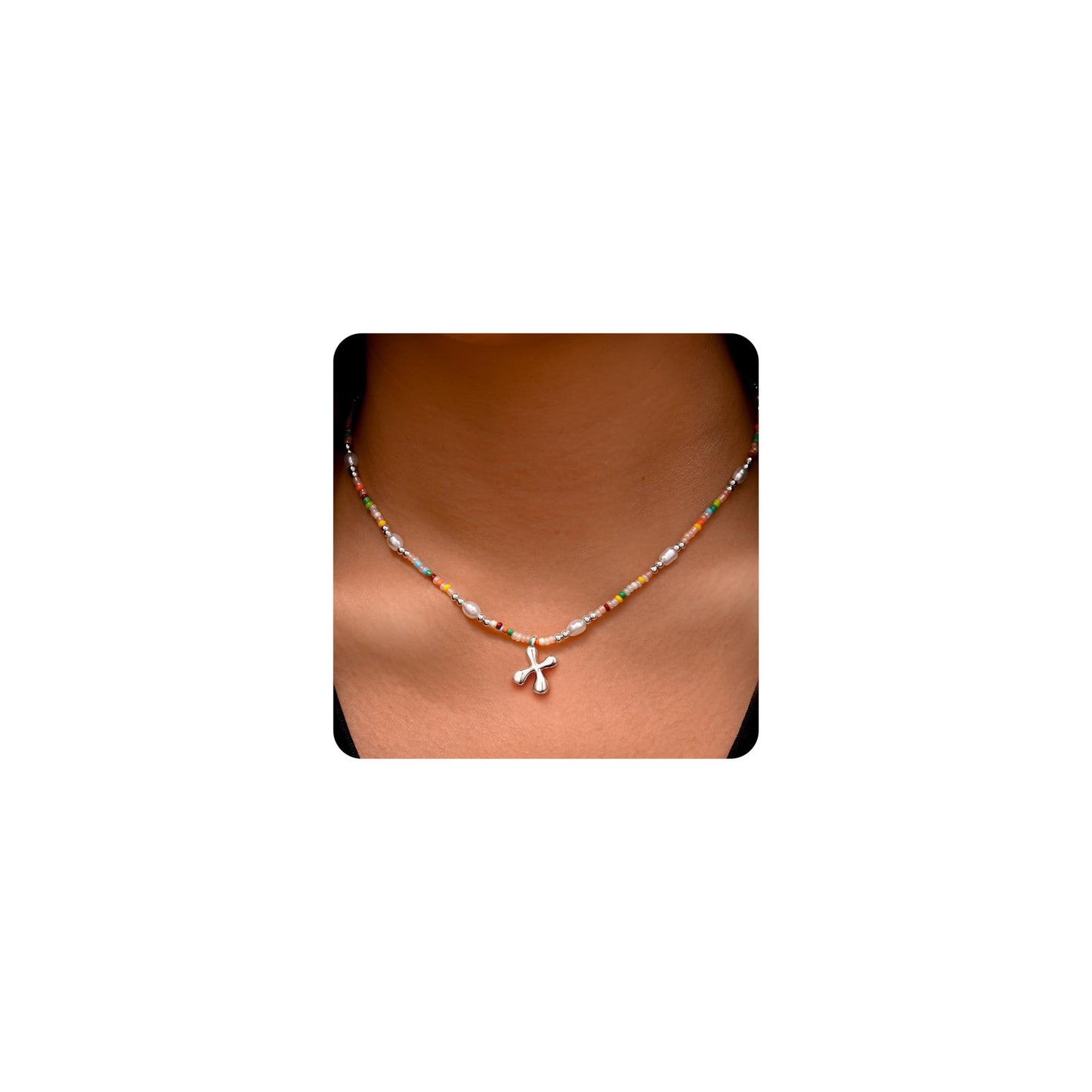 Ritach 7 8 9 10 Year Old Girl Gifts - Initial Necklace for Girls Jewelry Beaded Letter X Necklace Silver Initial Necklaces for Women Gifts for 7 8 9 10 11 Year Old Girl Birthday Gift