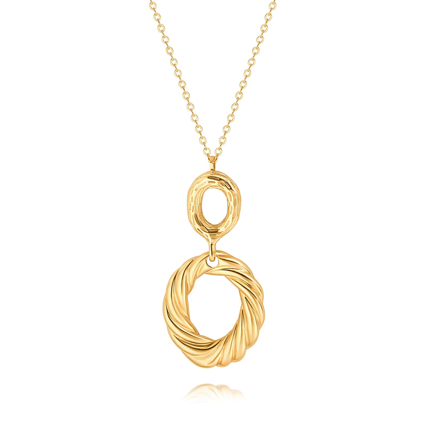 PERNNLA PEARL Simple Gold Plated Chain Long Necklace for Women Trendy Statement Pendant Necklaces Dainty Sweater Chain Necklaces