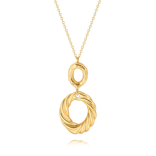 PERNNLA PEARL Simple Gold Plated Chain Long Necklace for Women Trendy Statement Pendant Necklaces Dainty Sweater Chain Necklaces