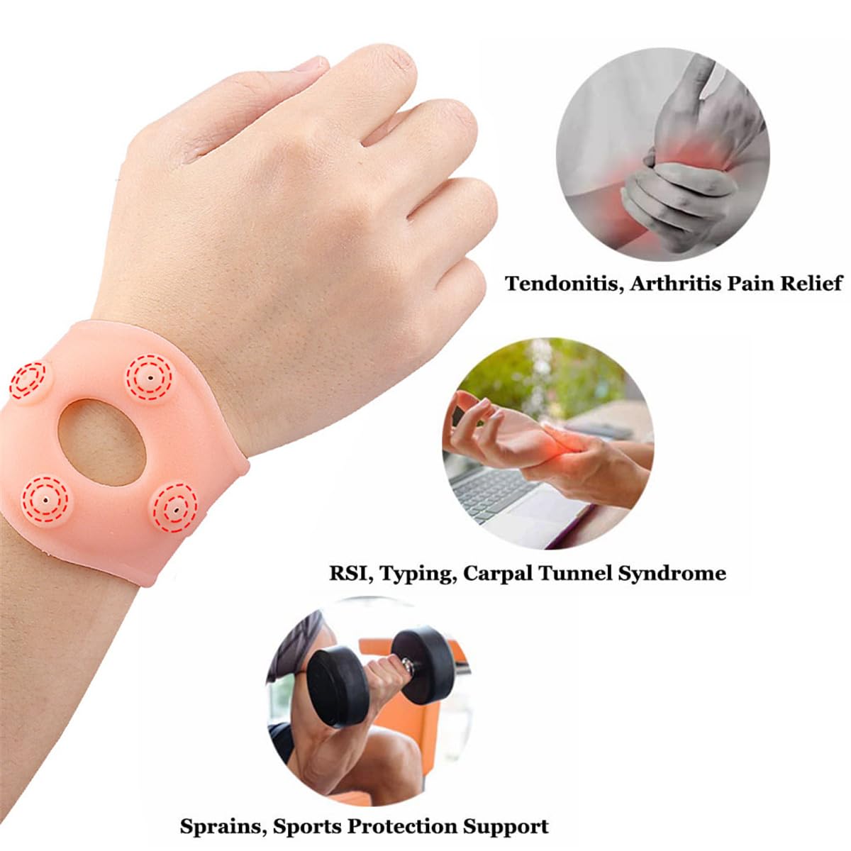 Price Xes Silicone Wrist Compression Brace, 1 Pair Magnetic Wrist Support Sleeve for Tendonitis, Arthritis, Carpal Tunnel Pain Relief, Elastic Wrist Wrap Wristbands for Workout, Fitness, Typing