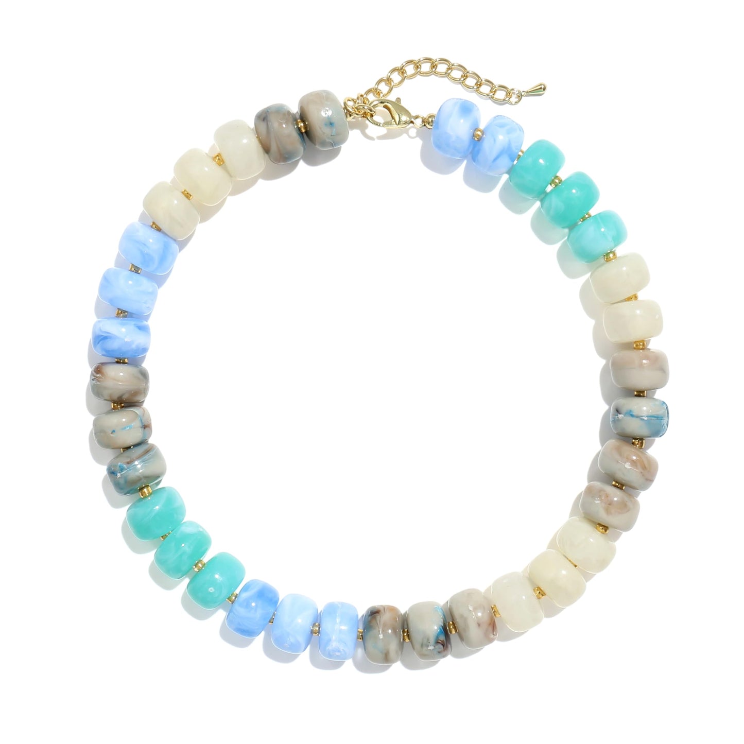 Badu Colorful Chunky Beaded Necklace for Women,Acrylic Bead Choker Statement Necklace Cute Trendy Necklaces Jewelry Gifts