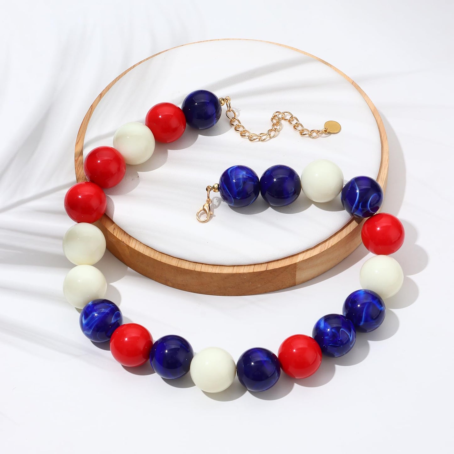 joymiao Chunky Colorful Beaded Necklace for Women Large Bead Rainbow Necklace Purple and Gray Resin Gemstone Necklaces Summer Jewelry