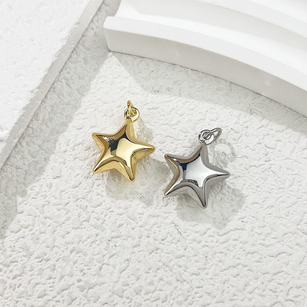 ZKJTEARY Gold star necklace for Women Trendy Dainty 18K Gold Chain lucky Star jewelry Pendant Gift Card for Women Mom Grandma (Gold Star)