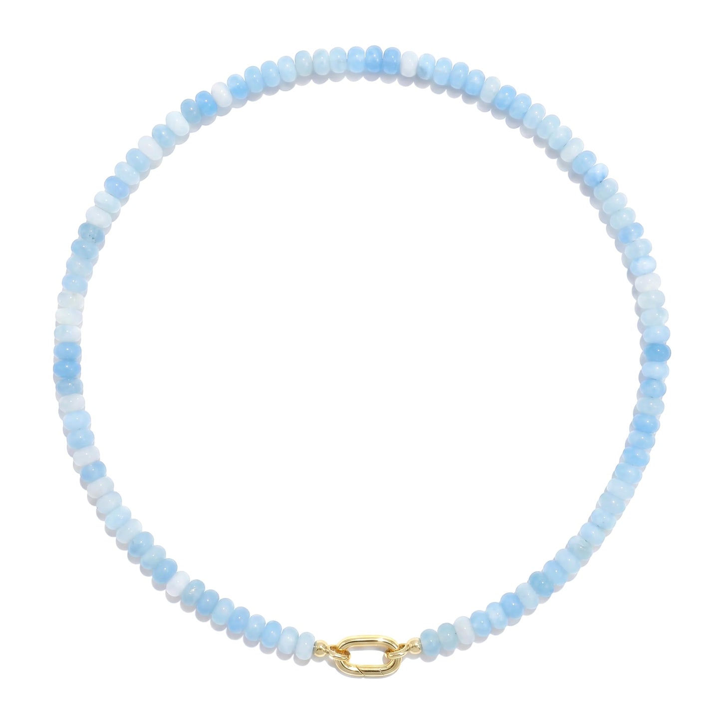 CONRAN KREMIX Azure Stone Beaded Necklace for Women,Natural Gemstone Bead Choker Necklaces Boho Summer Beach Layering Necklace Jewelry Gift for Women