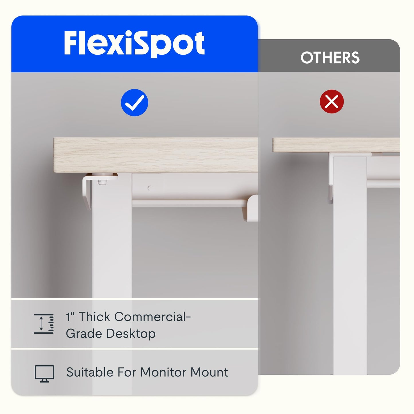 FLEXISPOT L Shaped Standing Desk, 63 x 47 Inch Electric Height Adjustable Corner Desk, Sit Stand Computer Workstation, Preset Controller, Home Office, White Frame with Maple Top