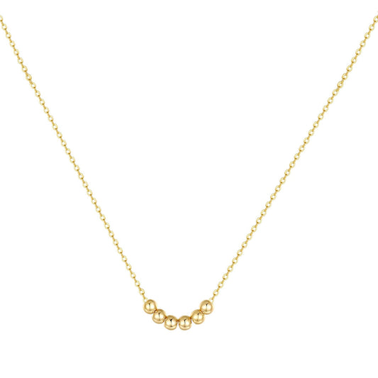 Gold Beads Necklace, Women 14k Gold Plated Cute Fashion Dainty Necklace Tiny Beads Chain Penadant Necklace Minimal Jewelry