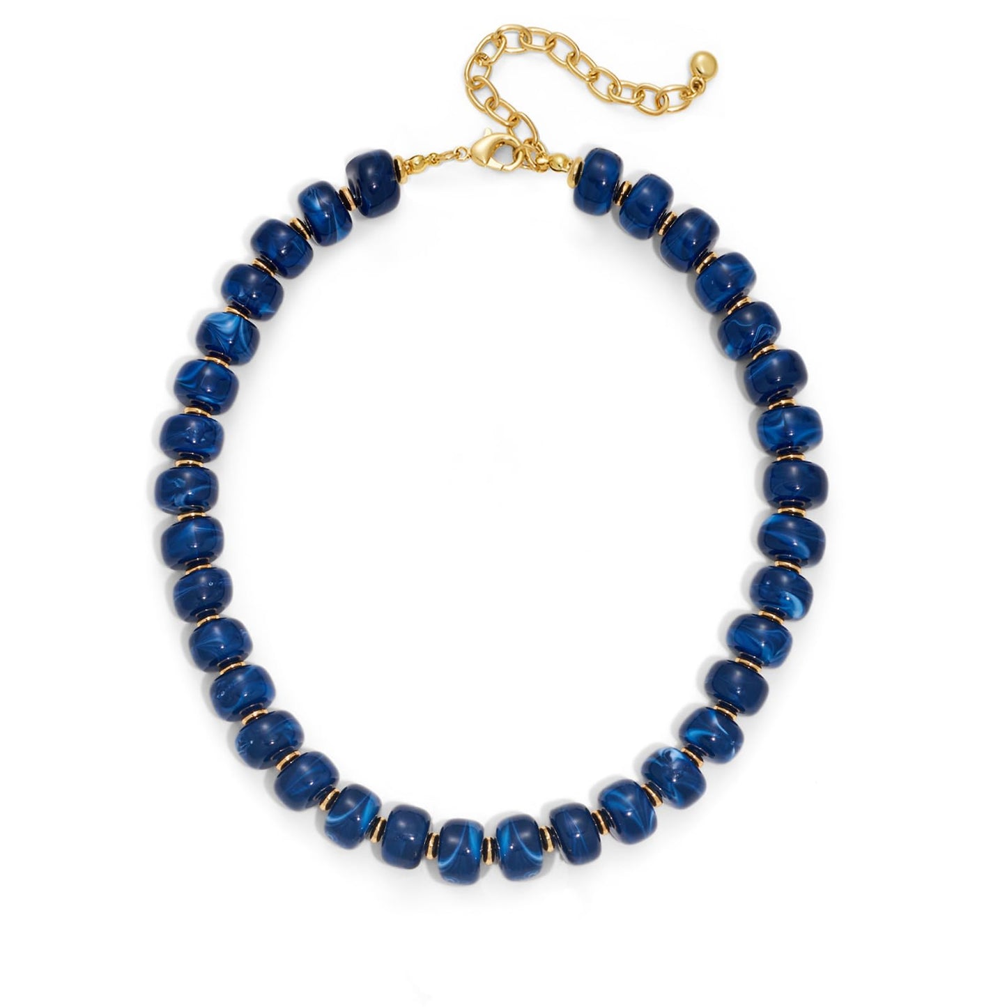 HolidayQbee Beaded Necklace for Women Boho Bead Chunky Necklace Big Bead Necklace Fashion Trendy Summer Blue Resin Beaded Necklaces Jewelry Gifts