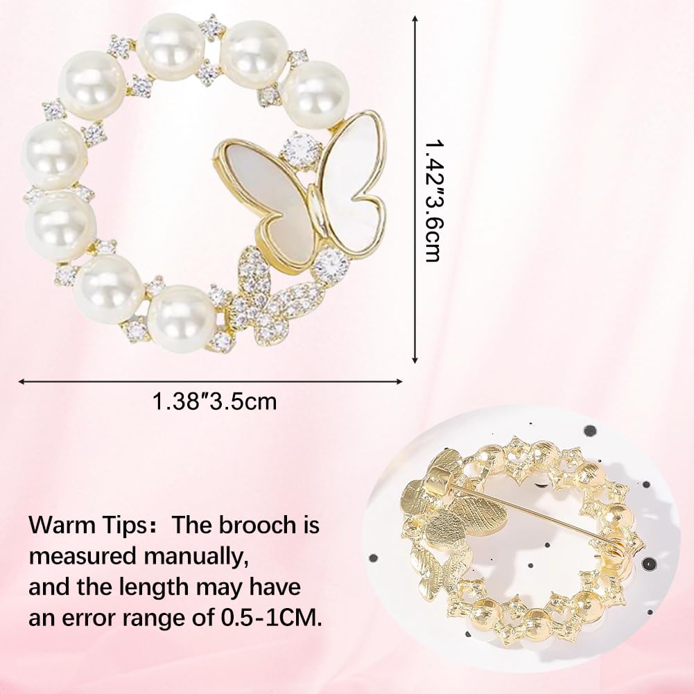 JKQBUX Chic Pearl Crystal Brooch Pins for Women Girls Fashion Shawl Pin Corsage Brooch Party Ceremony Accessories Dance Banquet Pins