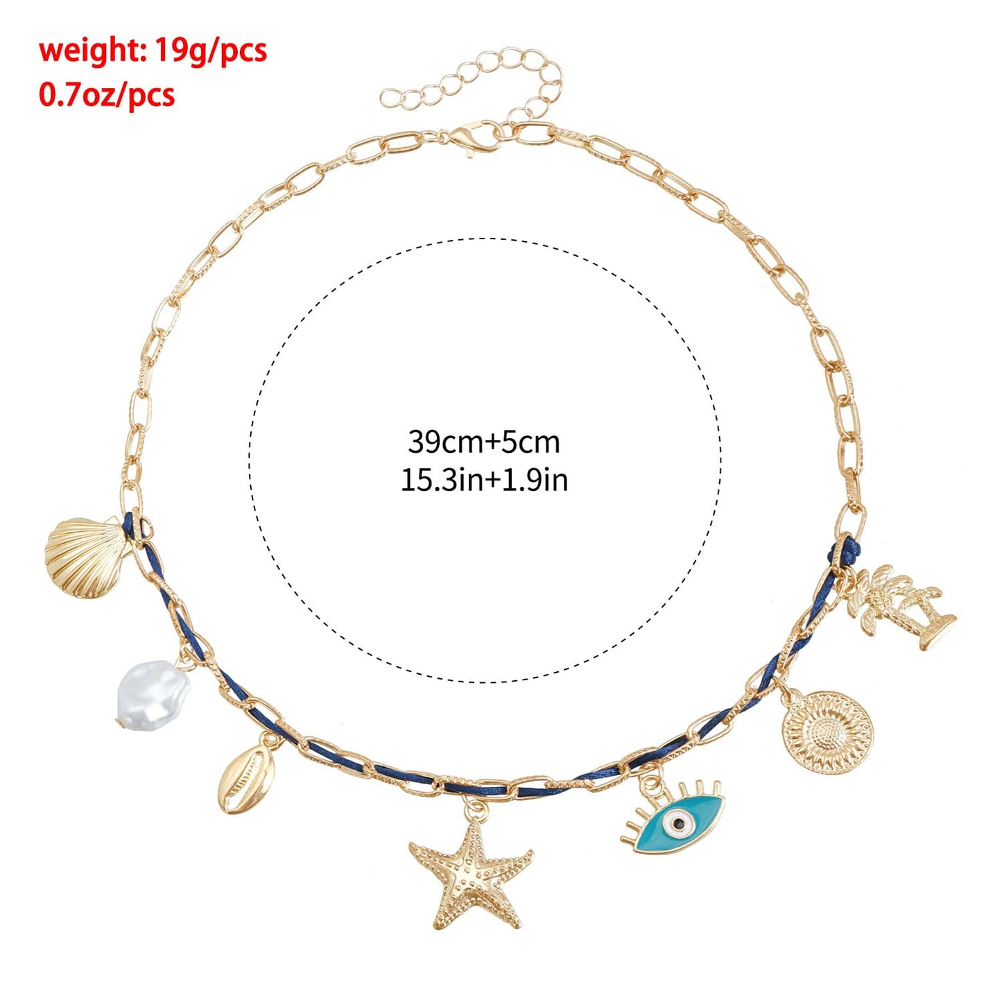 Lookray Starfish Necklace for Women Dainty Seashell Mermaid Charm Necklace Gold Layered Shell Beaded Necklace Boho Summer Beach Jewelry Mermaid Costumes Accessories StyleC