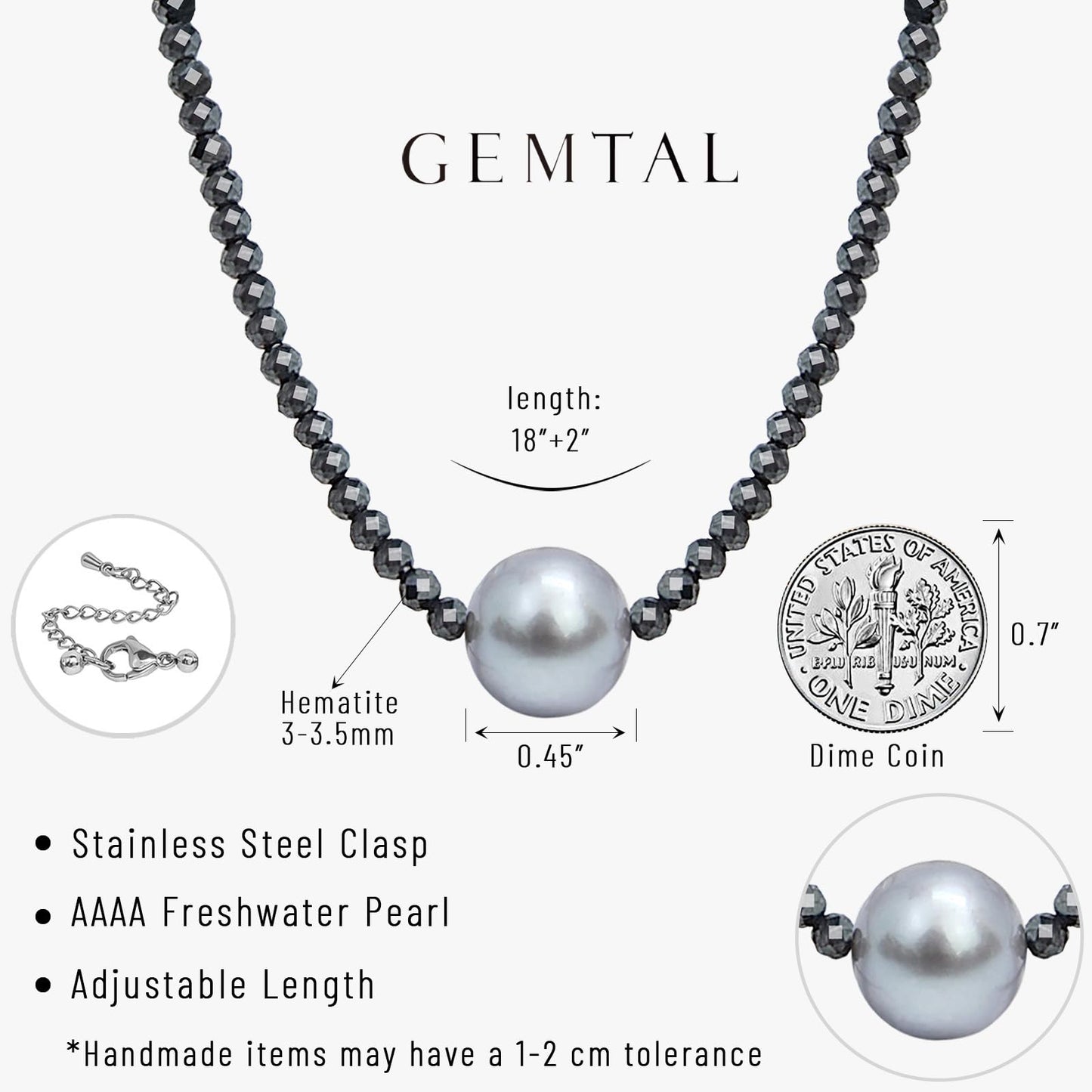 Single Pearl Necklace for Women Dainty Pearl Pendant Necklace Natural Gemstone Beaded Choker Necklaces, 11-12mm Round Freshwater Pearl Drop Necklace Handmade Jewelry Gift Valentines Anniversary Christmas