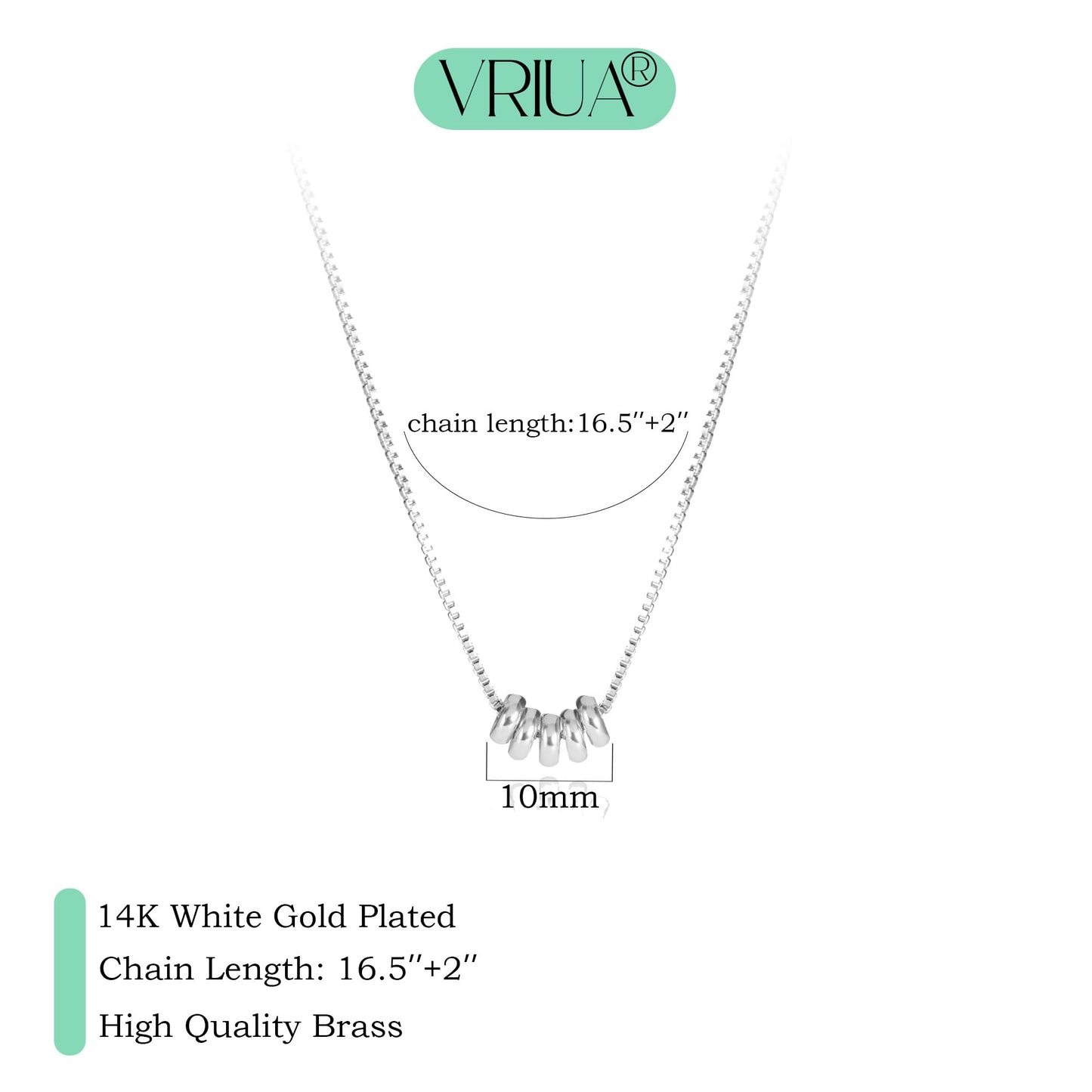 VRIUA Silver Necklace for Women 14K Silver Plated Dainty Silver Necklace Simple Jewelry Everyday