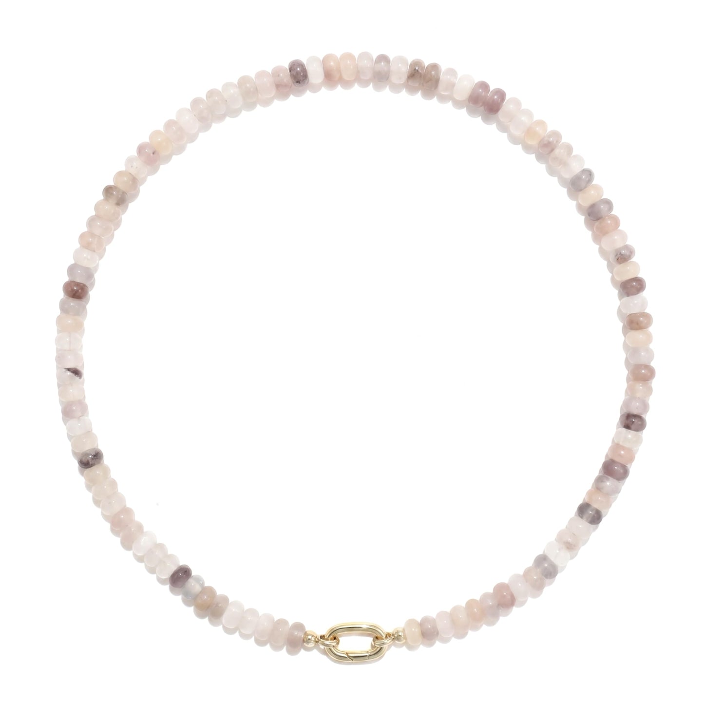 CONRAN KREMIX Light Gray Stone Beaded Necklace for Women,Natural Stone Bead Choker Necklaces Boho Summer Beach Necklace Gemstone Jewelry Gift for Women