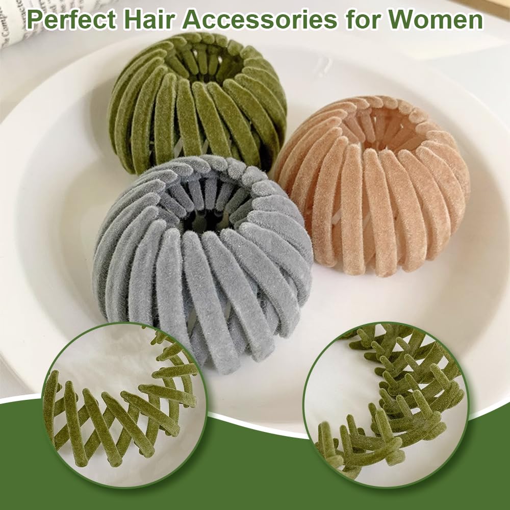 Aokid 8PCS Birds Nest Hair Clips - Expandable Hair Bun Maker Hair Accessories for Women Ponytail Holder Hair Bun Clip for Thin Thick Fine Curly Hair, Plastic Hair Barrettes Hair Scrunchies