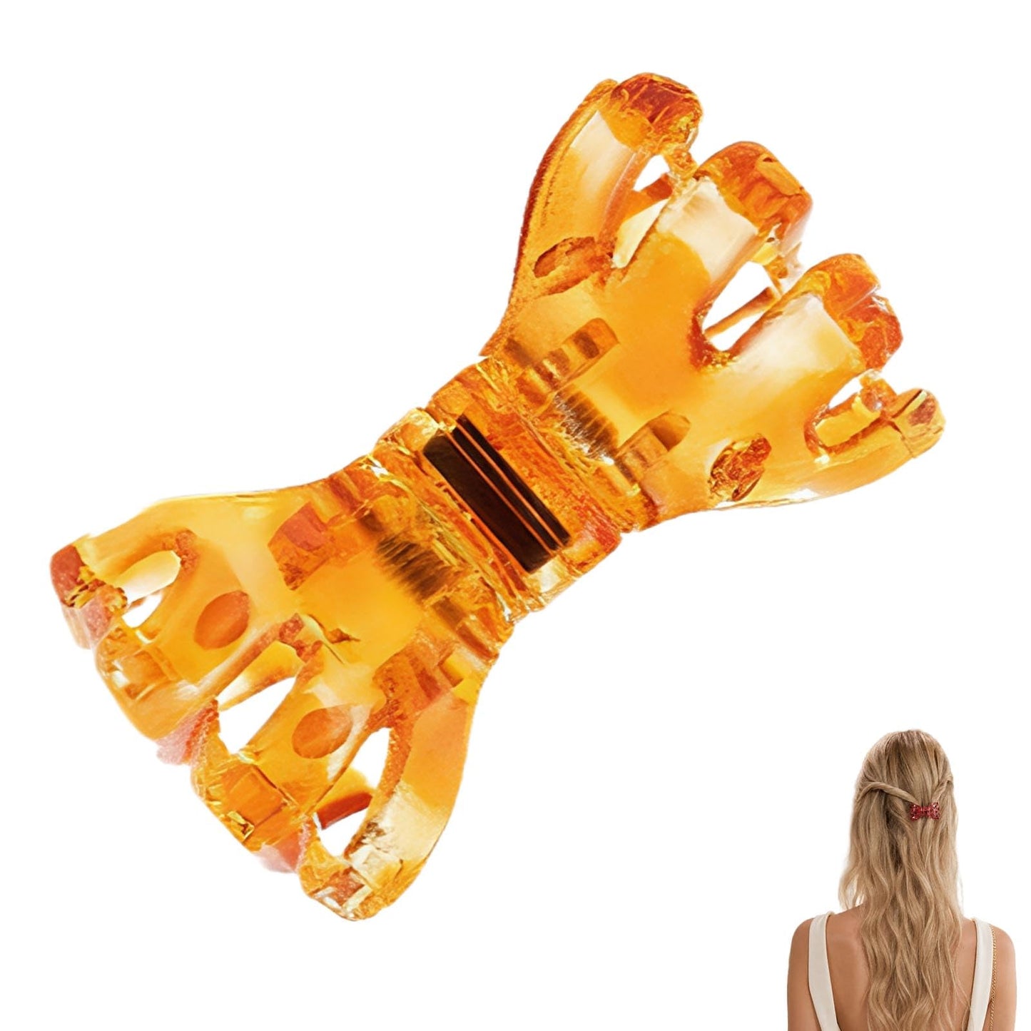 ASTRULUME 2Pcs Magnetic Hair Clips, Strong Hold No-Slip Styling Clips for Layered Styles, Half-Updos and Braids, Seamless 2-in-1 Clavicle Design, Multiple Colors(Yellow)